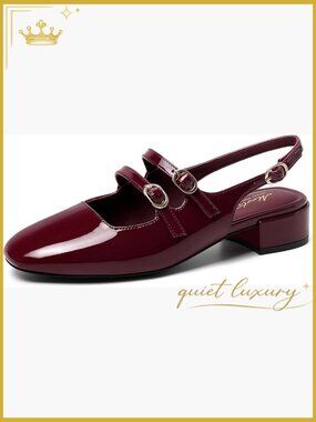 Women's Chunky Low Heel Mary Jane Pumps with Ankle Strap for Wedding Party